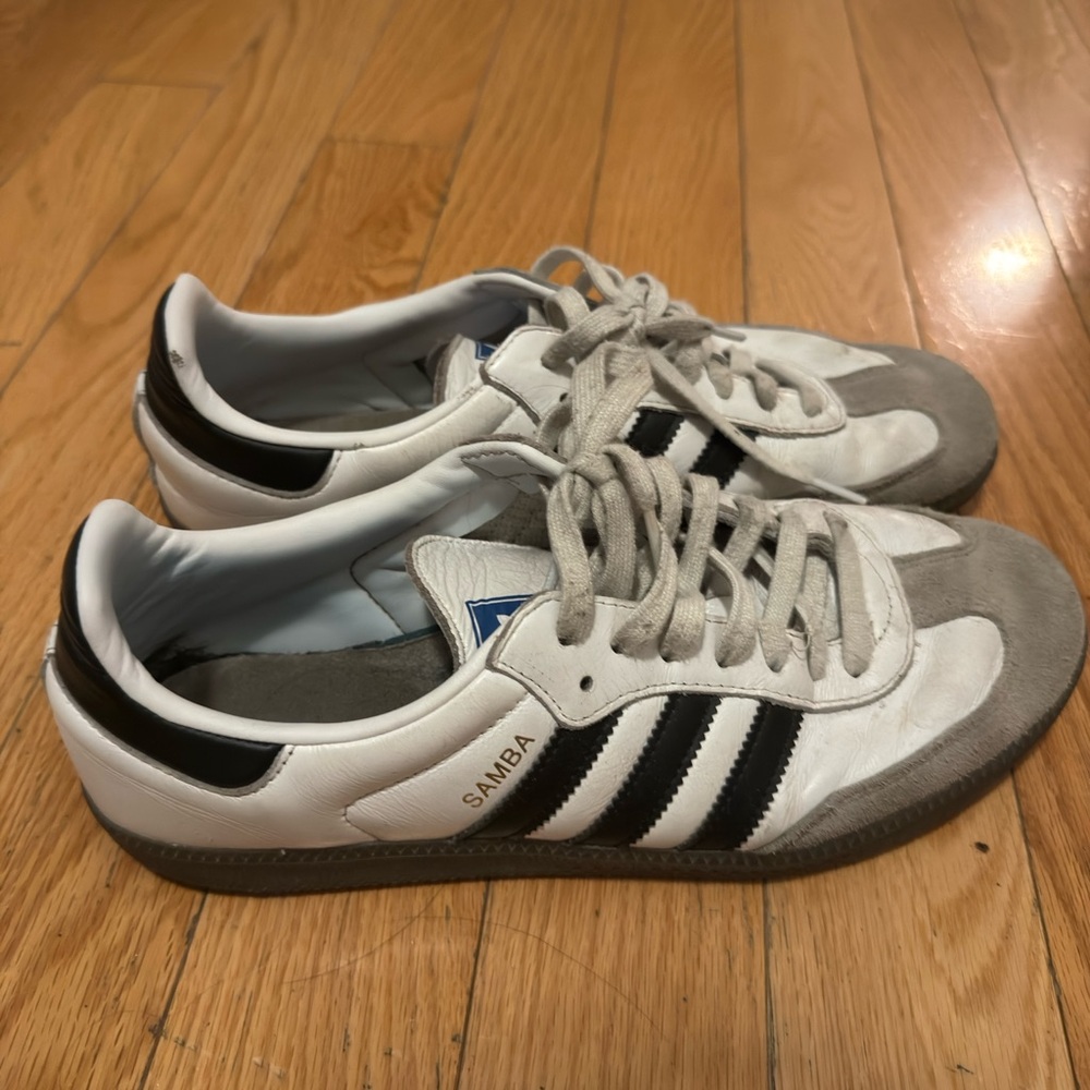 Adidas Samba White and Black Trainers
